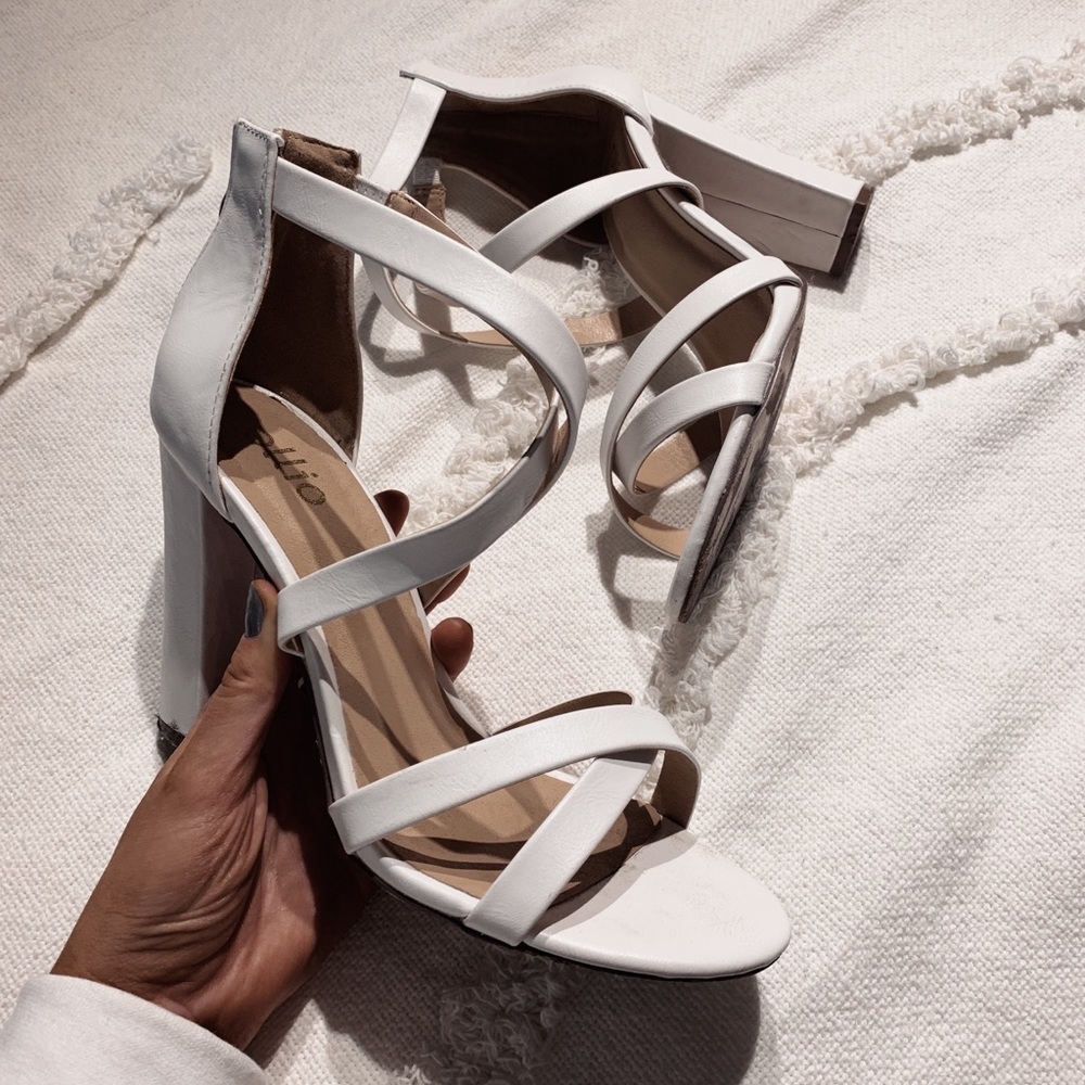 White gorg strappy heels!